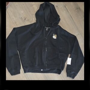 Volcom Girls Womens Black Zip-Up with Floral Accent